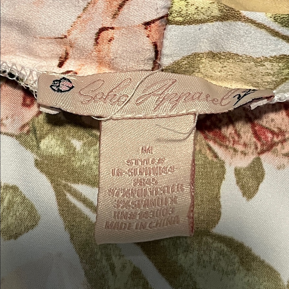 🏷 Floral Kimono with Pink and Green Pattern - Picture 4 of 8